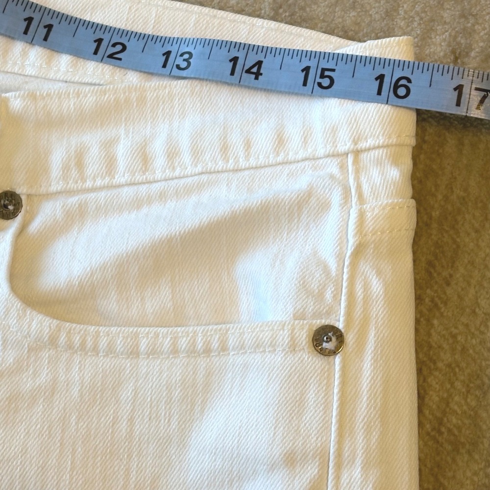 Ralph Lauren Sport White Denim Shorts Womens 29 Stretch Pony Logo Preppy Y2K - Picture 7 of 11